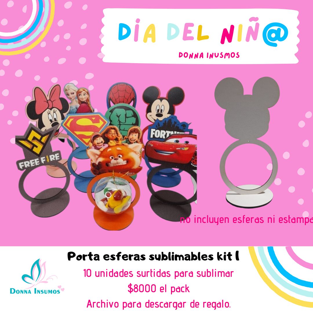 Porta esfera sublimable mdf animados 1 - Imagen 1