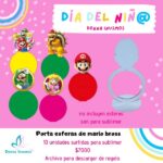 Porta esferas  sublimables 3 Mario Bross 10 unidades