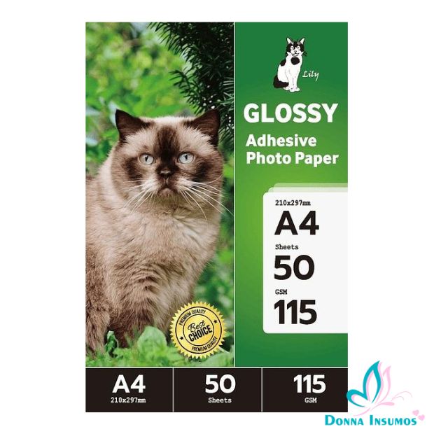 Diseño sin título (1) Papel Fotográfico adhesivo glossy 115gr a4 marca Lily con antioxido - Imagen 1