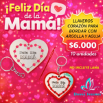 Llavero de corazón para bordar 
10 unidades
