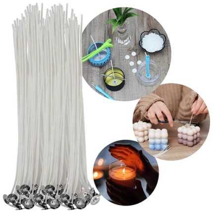 PÁBILOS ENCERADOS MECHA DE VELA 100 UDS 20 CM