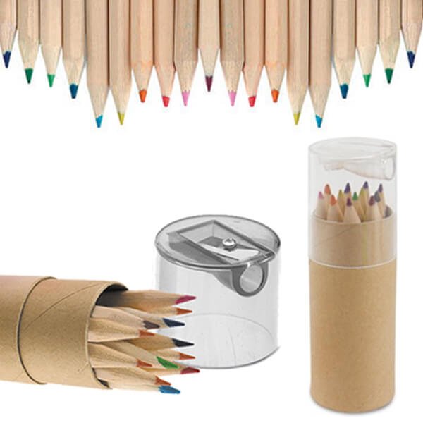 Caja de lápices 12 colores mas saca punta - Imagen 1