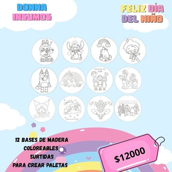 2024/06/1000747983.jpg Bases para colorear 12 unidades - Imagen 1