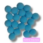 Pompones de color celeste 1cm 100un