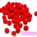 Pompones de color rojo  1cm 100un