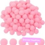 Pompones de color rosado 1cm 100un