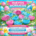 Huevos acrílicos 6cm
12 unidades rosados