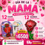 Cajas mas flor de globos
12 unidades