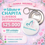 Chapitas llavero destapador 
100 unidades 58mm