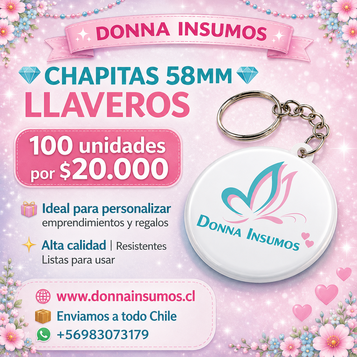 2026/04/1000725507.png Chapitas llavero
100 unidades 58mm - Imagen 1