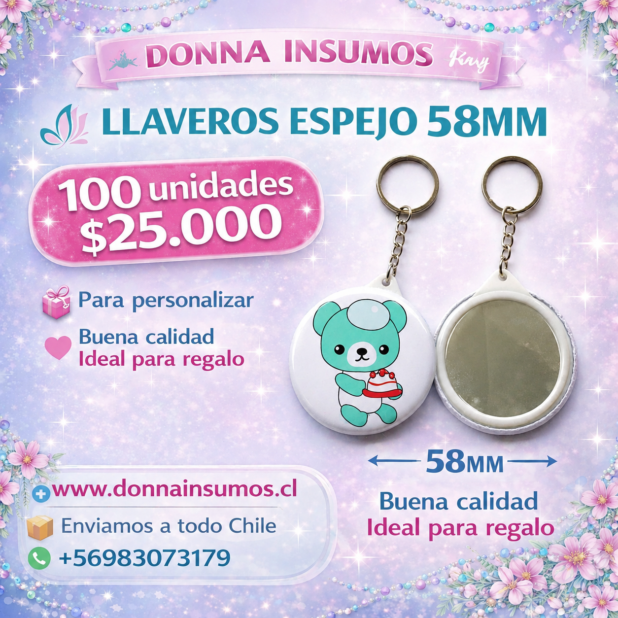 2026/04/1000725591.png Chapita llavero espejo
100 unidades 58mm - Imagen 1