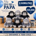 Peluche de gorilas 28cm
6 unidades  negro y plomo