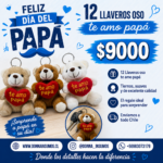 llaveros de osos te amo papá 
12 unidades