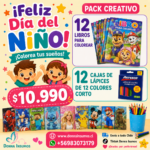 Pack libro para colorear 
mas lapices de 12 colores