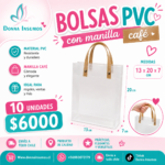 Bolsa pvc mango café 
10 unidades