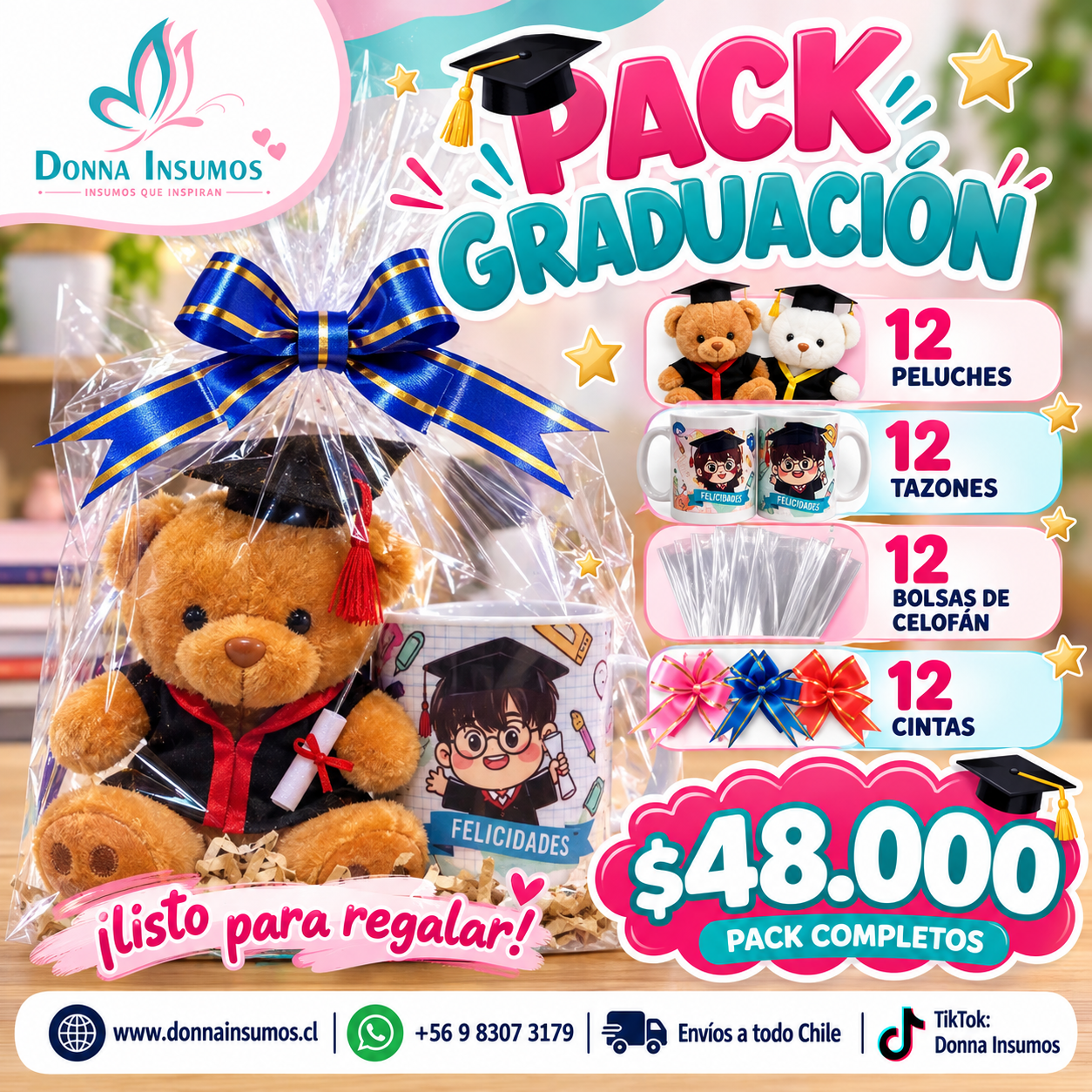 2026/10/1000960922.png Pack taza y oso
graduación 12 uni - Imagen 1