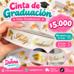 Cinta de graduación 2.5cm 
40 metros blanco